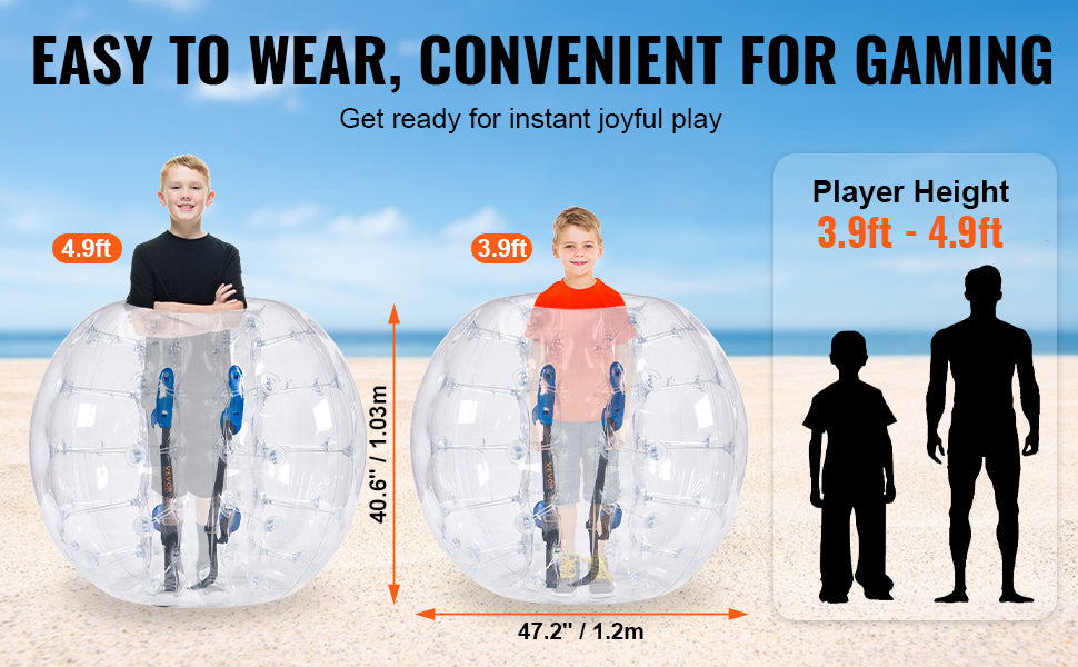 4FT Nafukovacia nárazová lopta Zorb pre deti a tínedžerov PVC telesná lopta