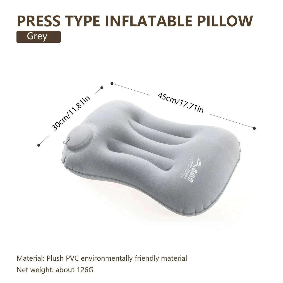 Inflatable Camping Pillow with Built-In Pump, Ultralight Travel Support-Blue / China Mainland