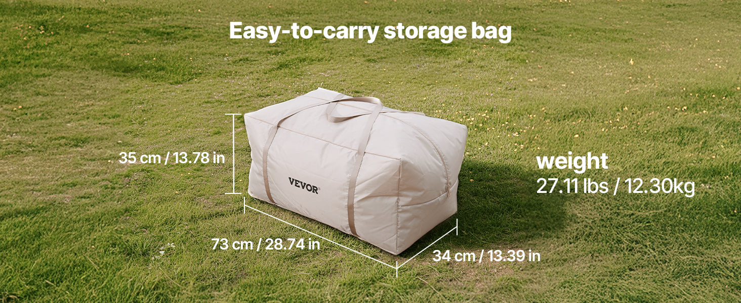 Tente de camping gonflable avec pompe, tente imperméable en Oxford pour 3 à 5 personnes