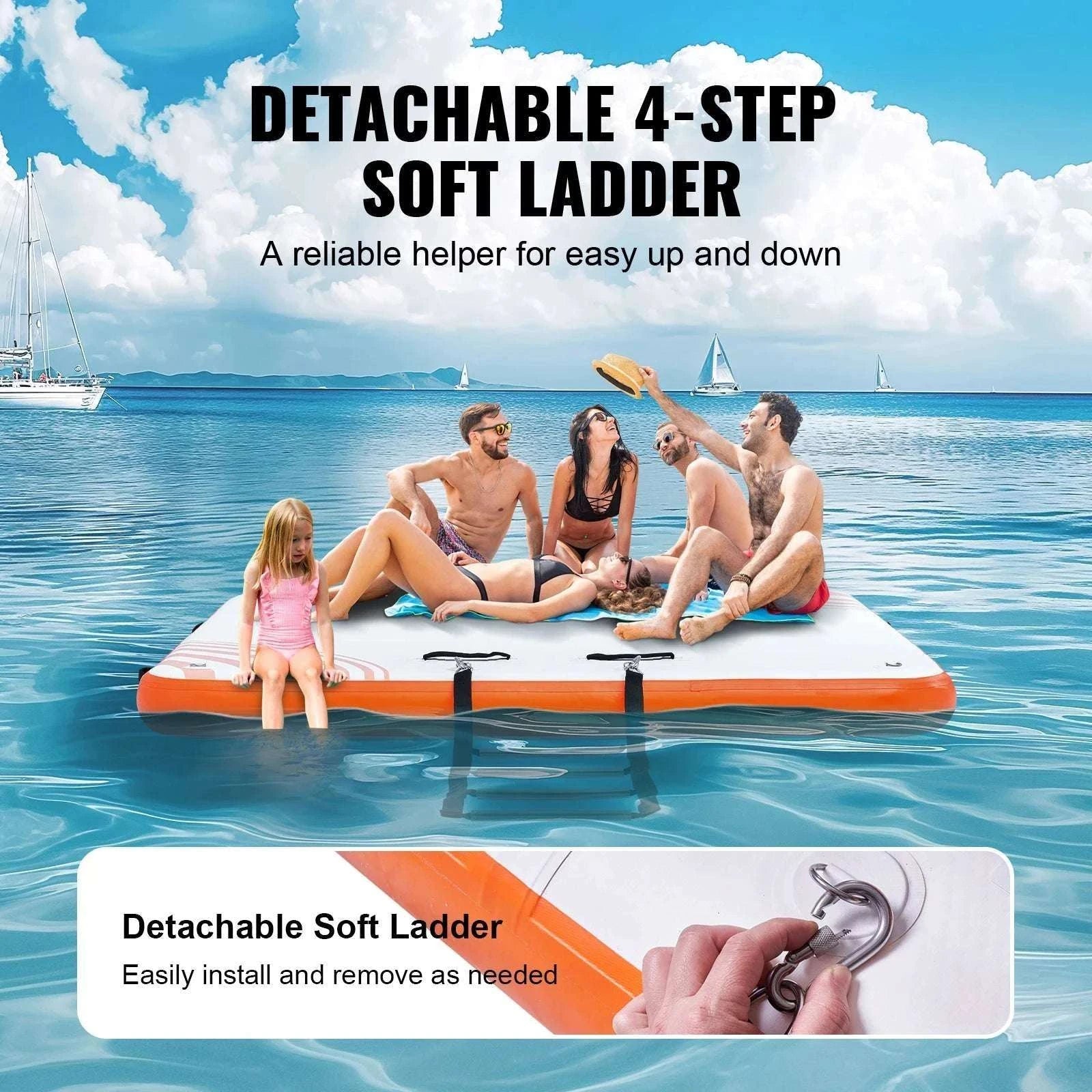 Inflatable Floating Dock Platform with Ladder Non-Slip Water Mat-10x8ft / CZECH REPUBLIC