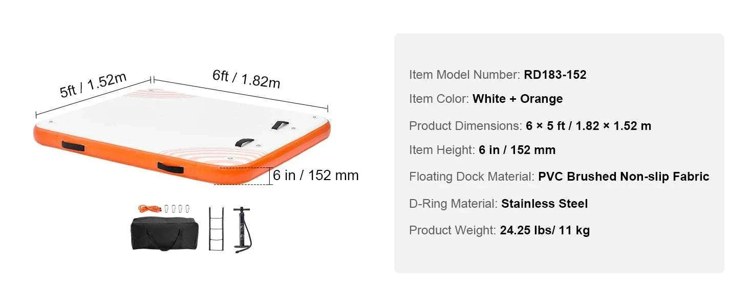 Inflatable Floating Dock Platform with Ladder Non-Slip Water Mat-10x8ft / CZECH REPUBLIC