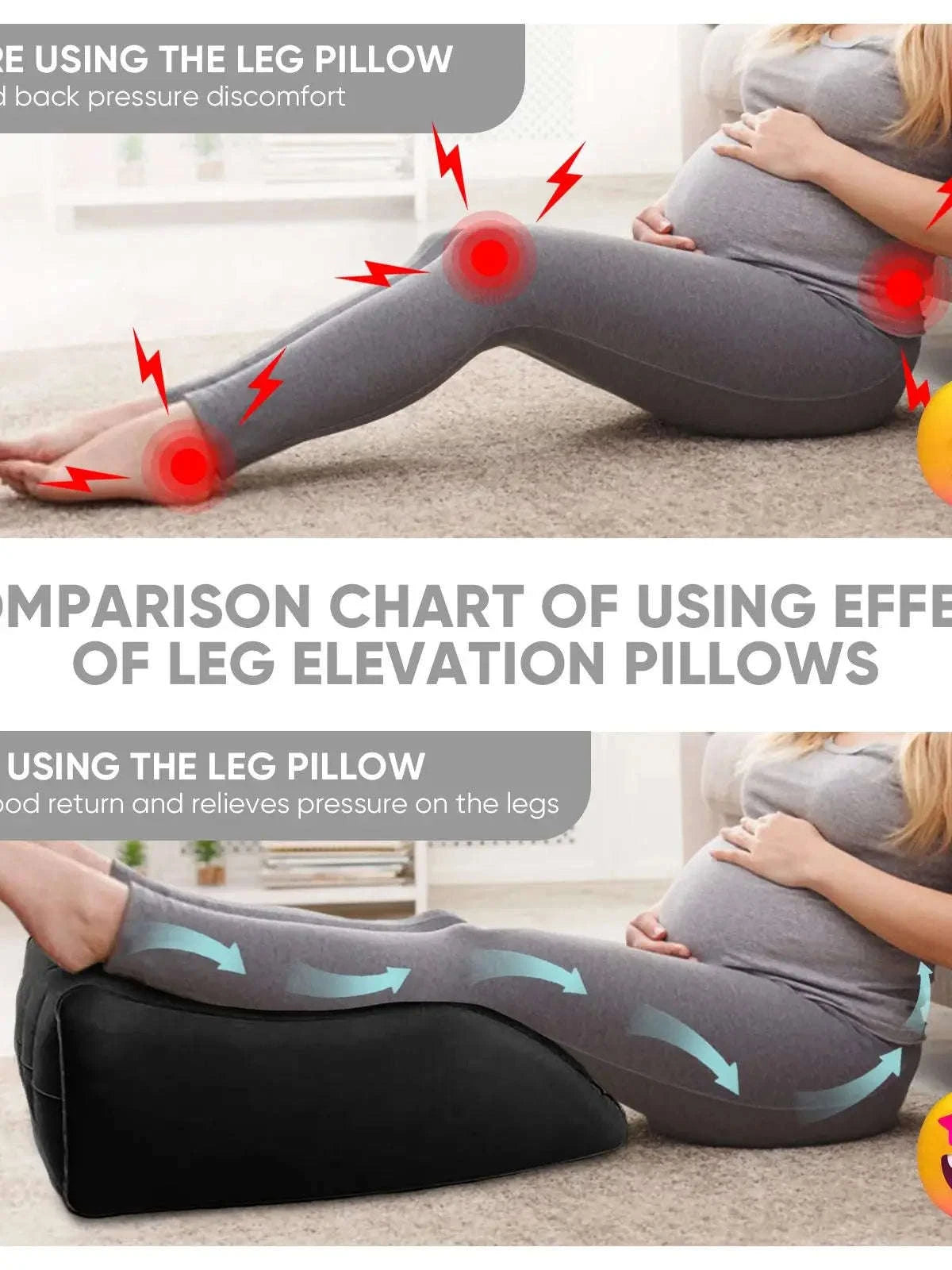 Inflatable Leg Cushion for Elevated Rest and Comfort-Blue