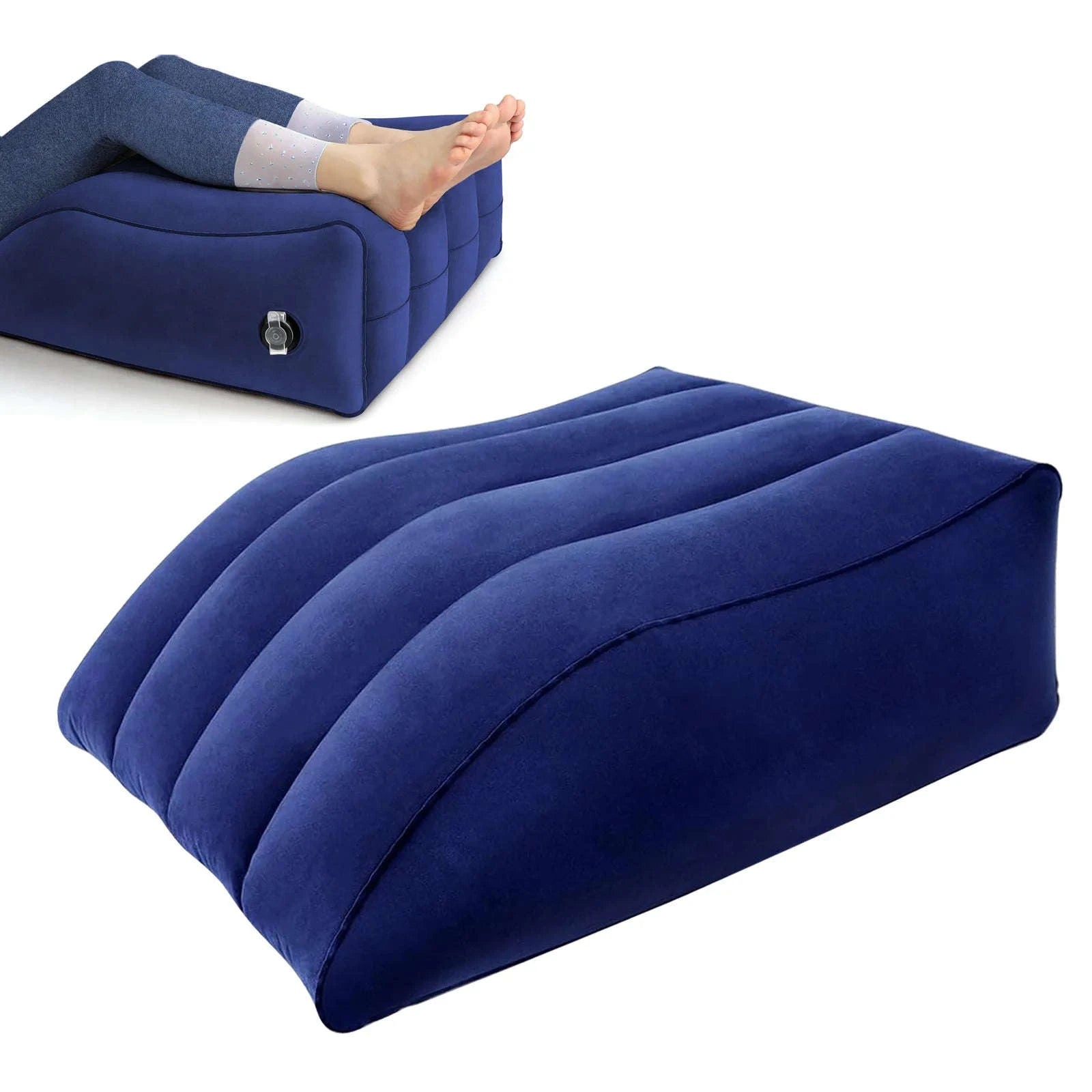 Inflatable Leg Cushion for Elevated Rest and Comfort-Blue