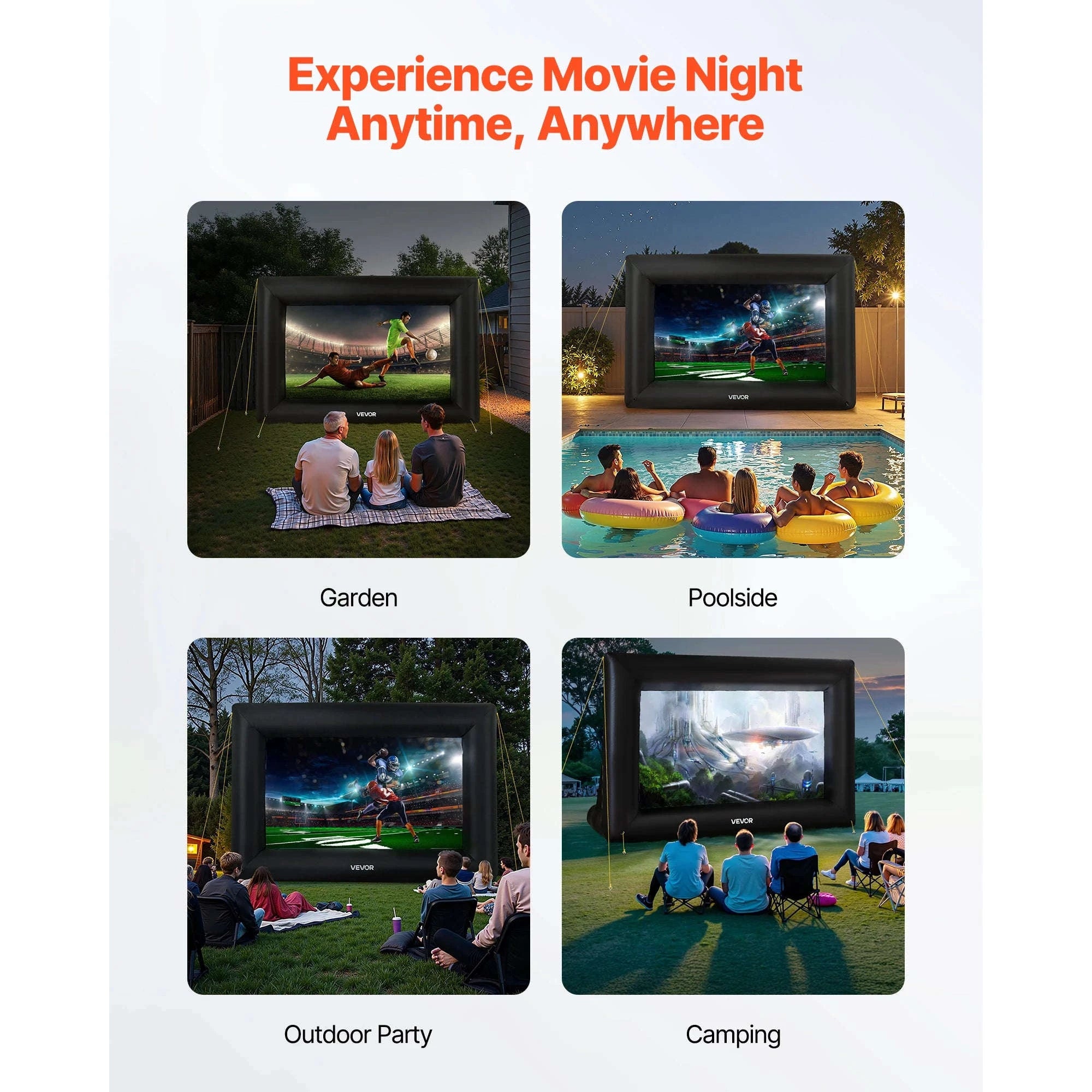 Inflatable Outdoor Projector Screen with Blower for Movie Nights-20FT / spain