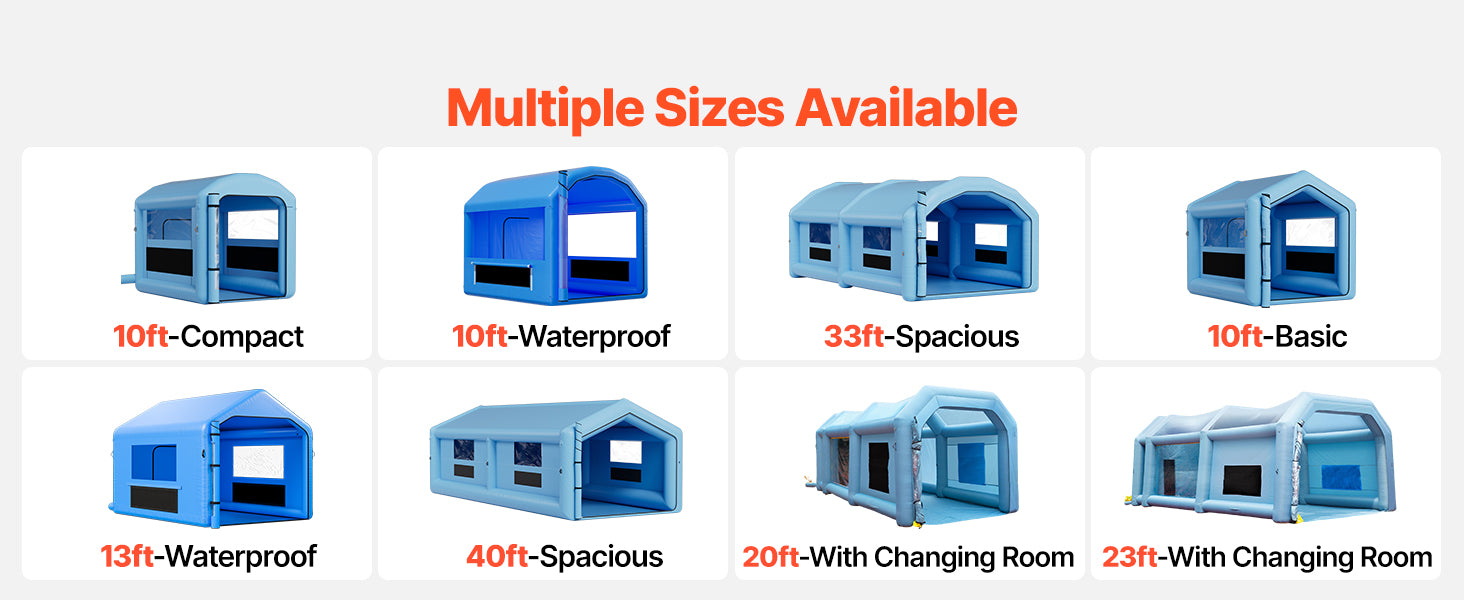SucceBuy Inflatable Paint Booth Inflatable Spray Booth with Powerful Blower and Air Filter System Round Roof with Light Hook