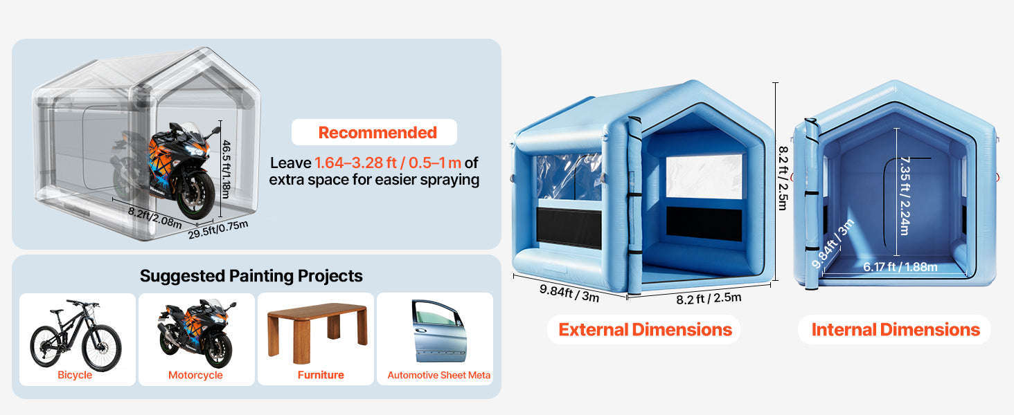 Inflatable Paint Booth with Blower and Air Filter System-E 12m x5m x4m / spain