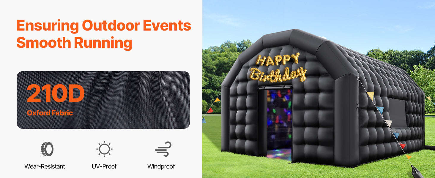 Inflatable Party Tent with Blower and Sandbags-8x6x4m White Dome / United States