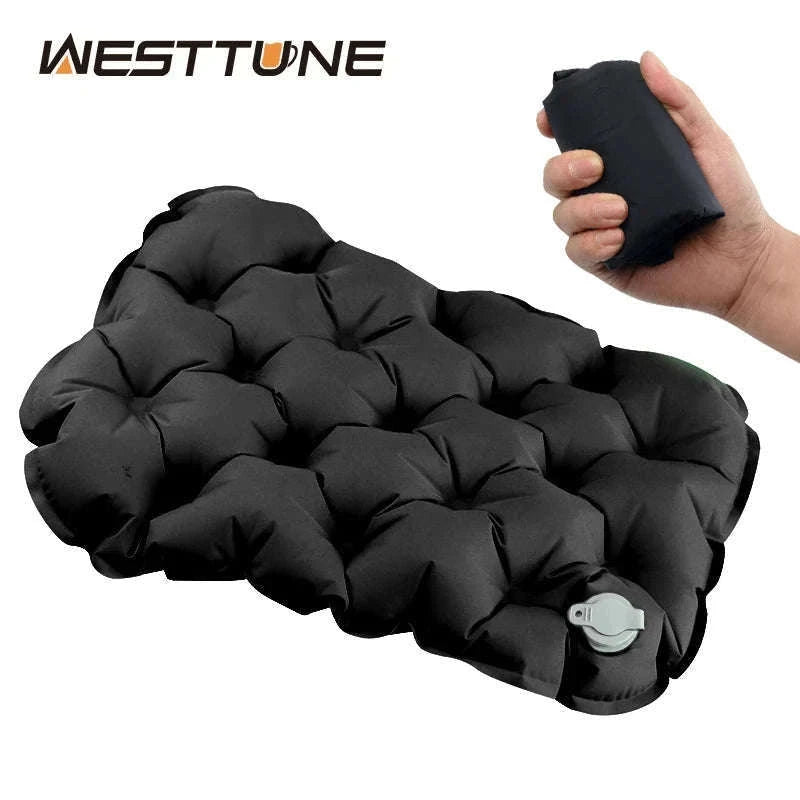 Inflatable Sitting Pad for Camping, Hiking and Backpacking-Black