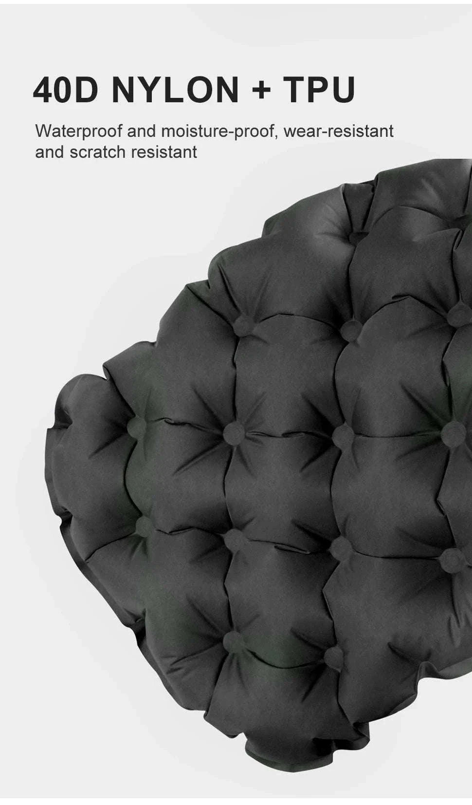 Inflatable Sitting Pad for Camping, Hiking and Backpacking-Black