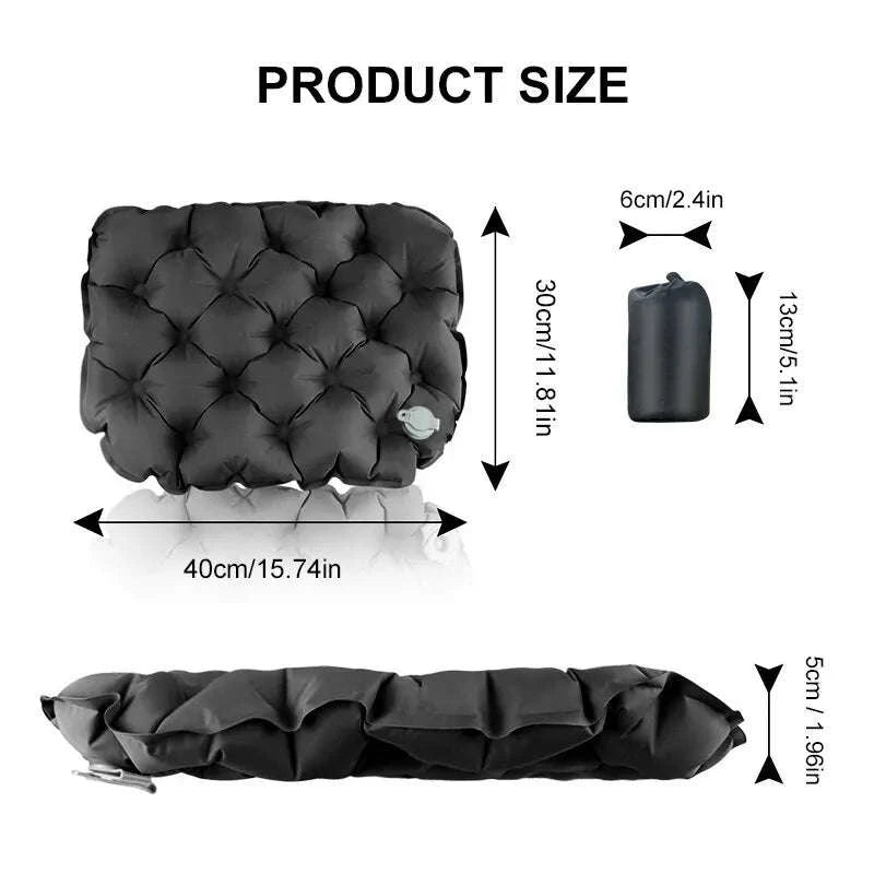 Inflatable Sitting Pad Ultralight Seat Cushion for Camping-Grey