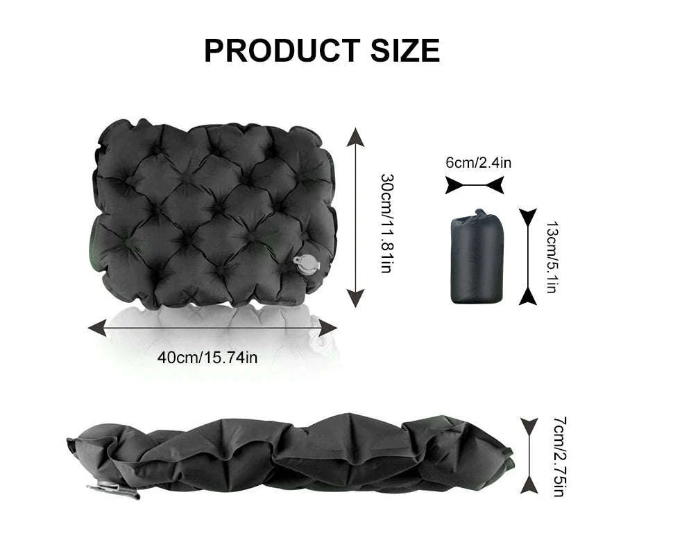 Inflatable Sitting Pad Ultralight Seat Cushion for Camping-Grey