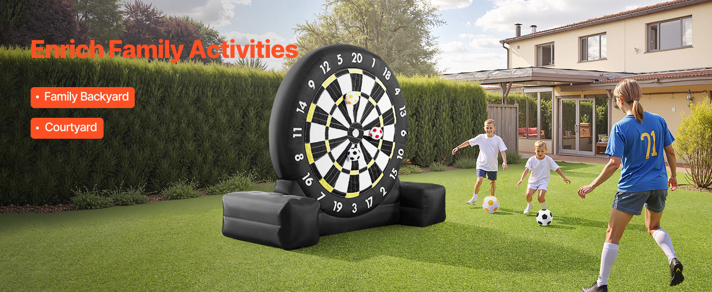 Giant Inflatable Soccer Dart Board Game with Balls & Pump