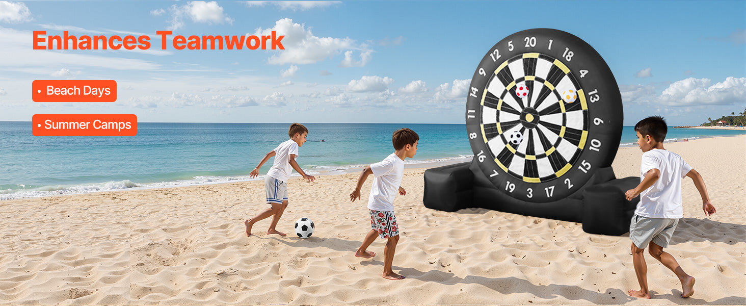 Giant Inflatable Soccer Dart Board Game with Balls & Pump