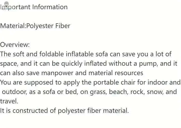 Inflatable Sofa Bag – Portable Outdoor Lounger-Orange