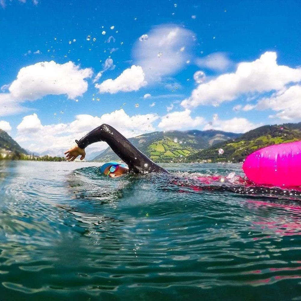 Inflatable Swim Buoy for Open Water Safety-orange