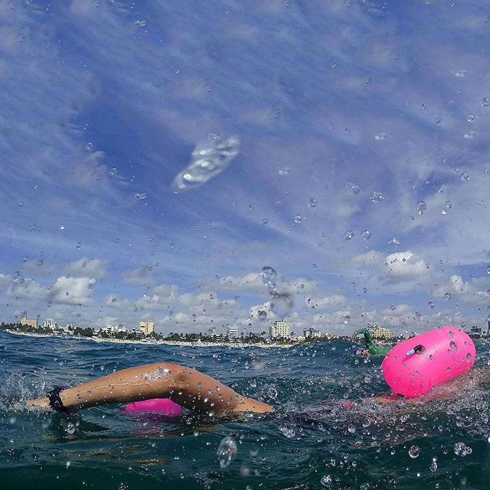 Inflatable Swim Buoy for Open Water Safety-orange