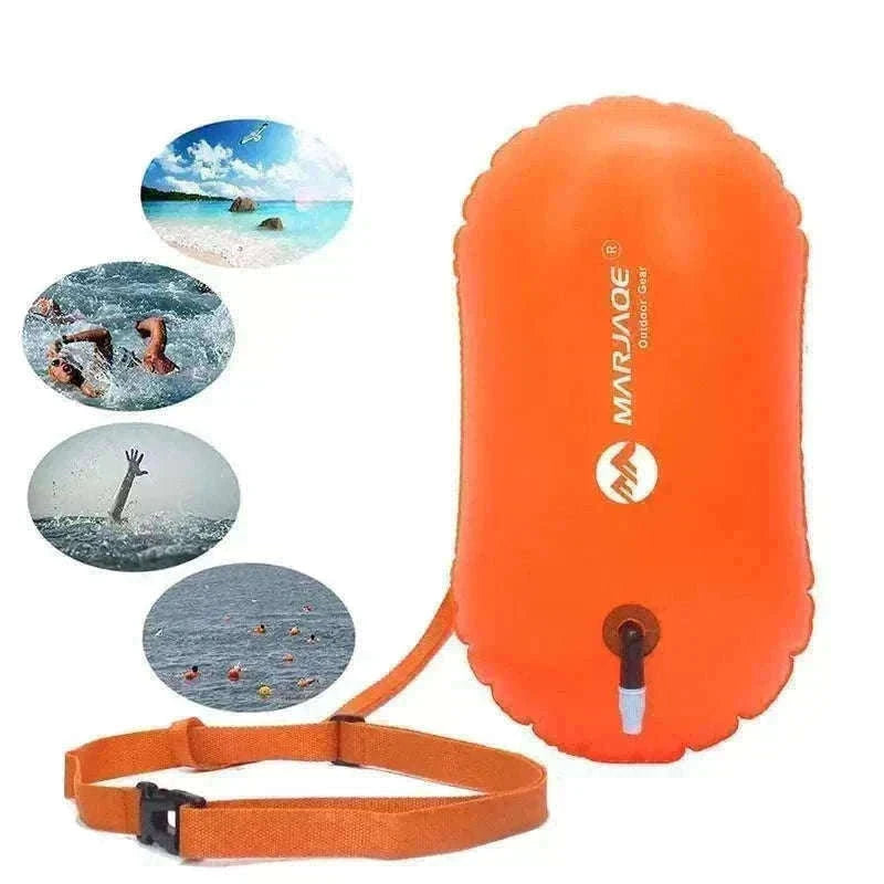 Inflatable Swim Buoy for Open Water Safety-orange
