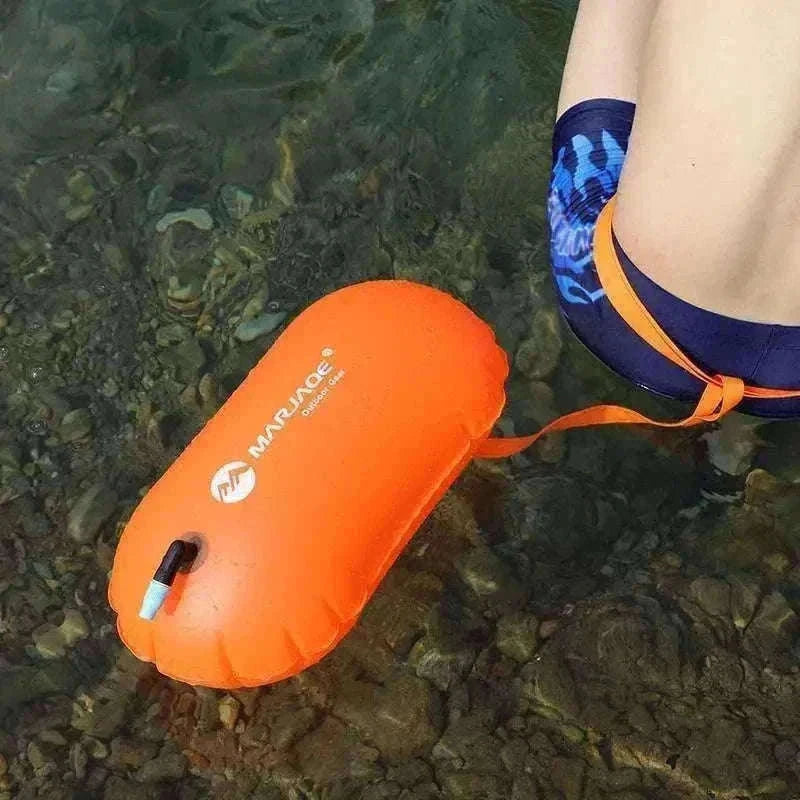 Inflatable Swim Buoy for Open Water Safety-orange