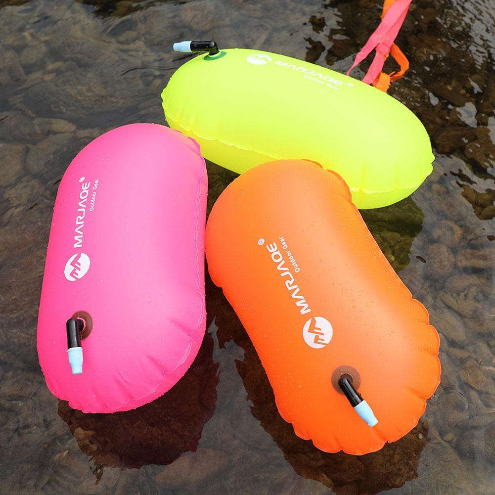 Inflatable Swim Buoy for Open Water Safety-orange