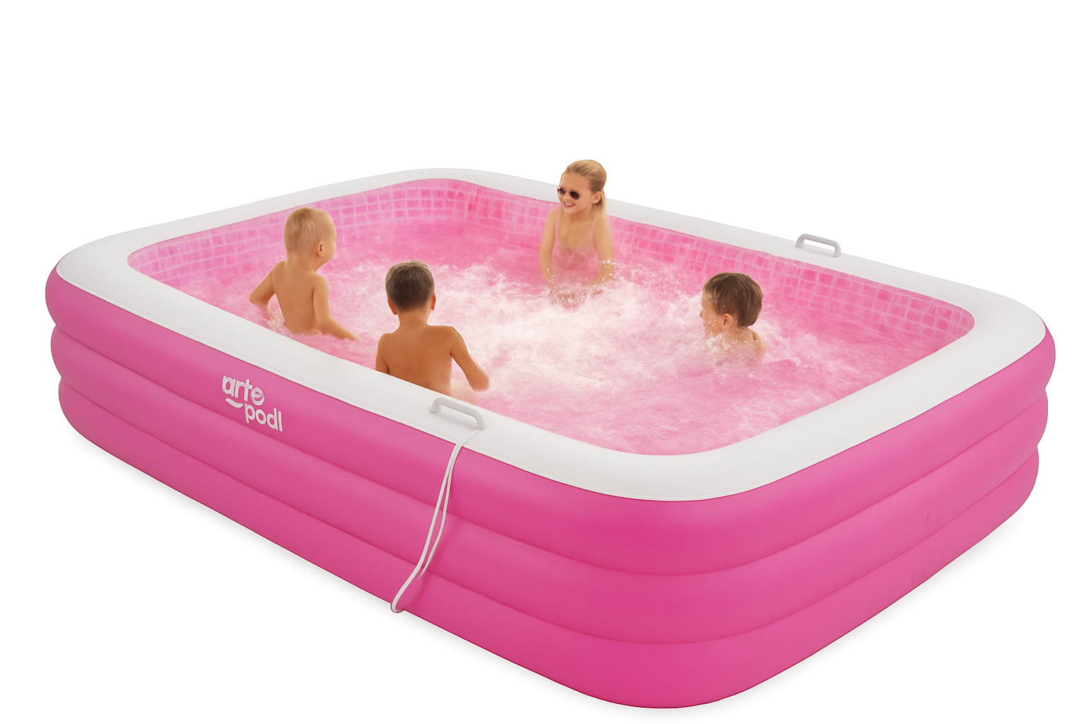 Inflatable Swimming Pool with Soft Padded Floor and Handles