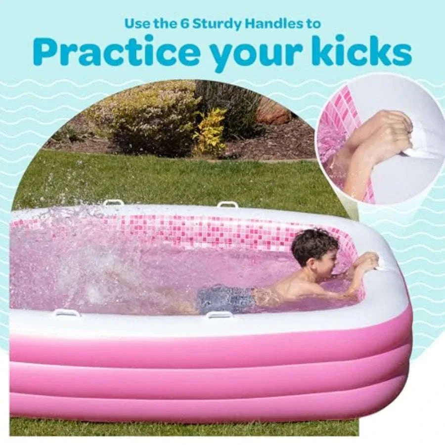 Inflatable Swimming Pool with Soft Padded Floor and Handles-United States