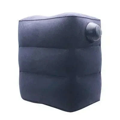 Inflatable Travel Footrest Pillow for Planes, Cars & Kids Comfort-3 layer-Blue