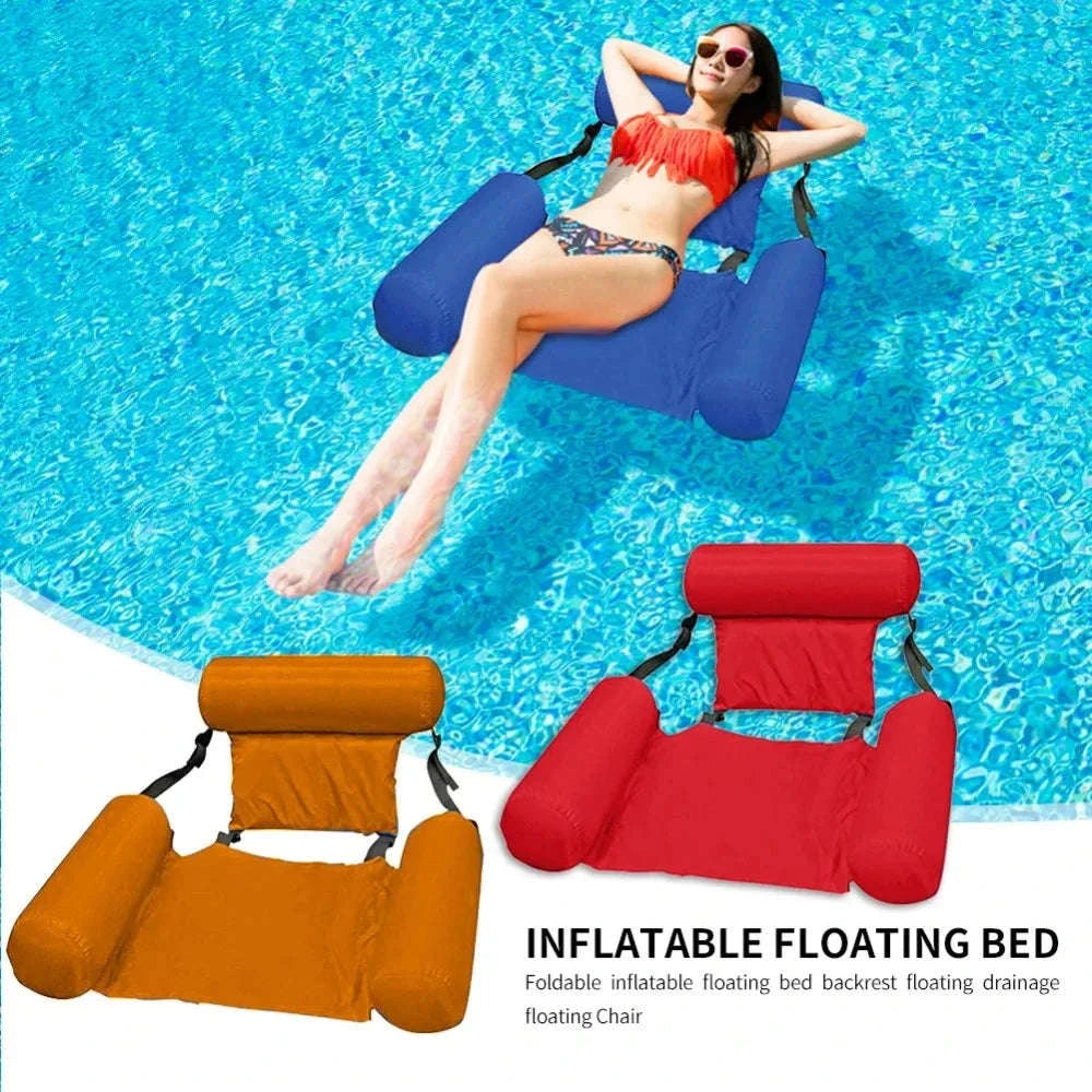 Inflatable Water Hammock Lounge Chair 100×120cm-Orange / China Mainland