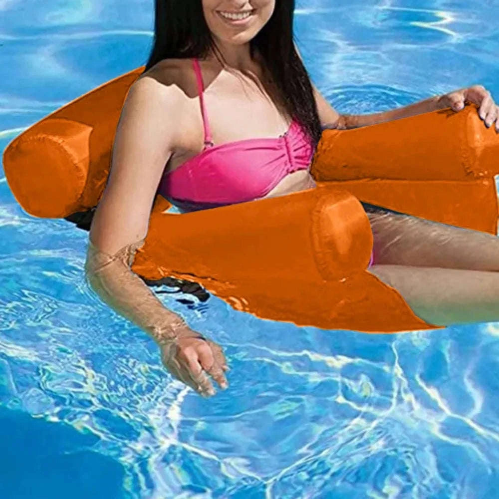 Inflatable Water Hammock Lounge Chair 100×120cm-Orange / China Mainland