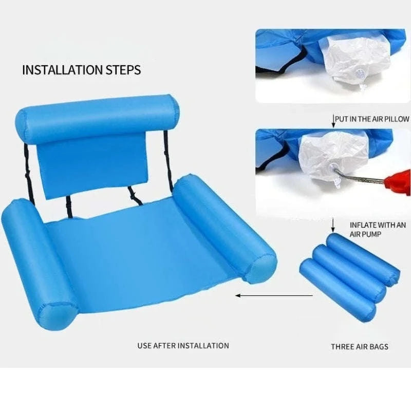 Inflatable Water Hammock Lounge Chair 100×120cm-Orange / China Mainland