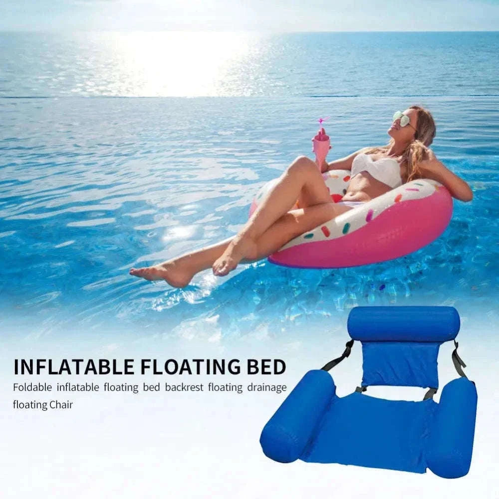 Inflatable Water Hammock Lounge Chair 100×120cm-Orange / China Mainland