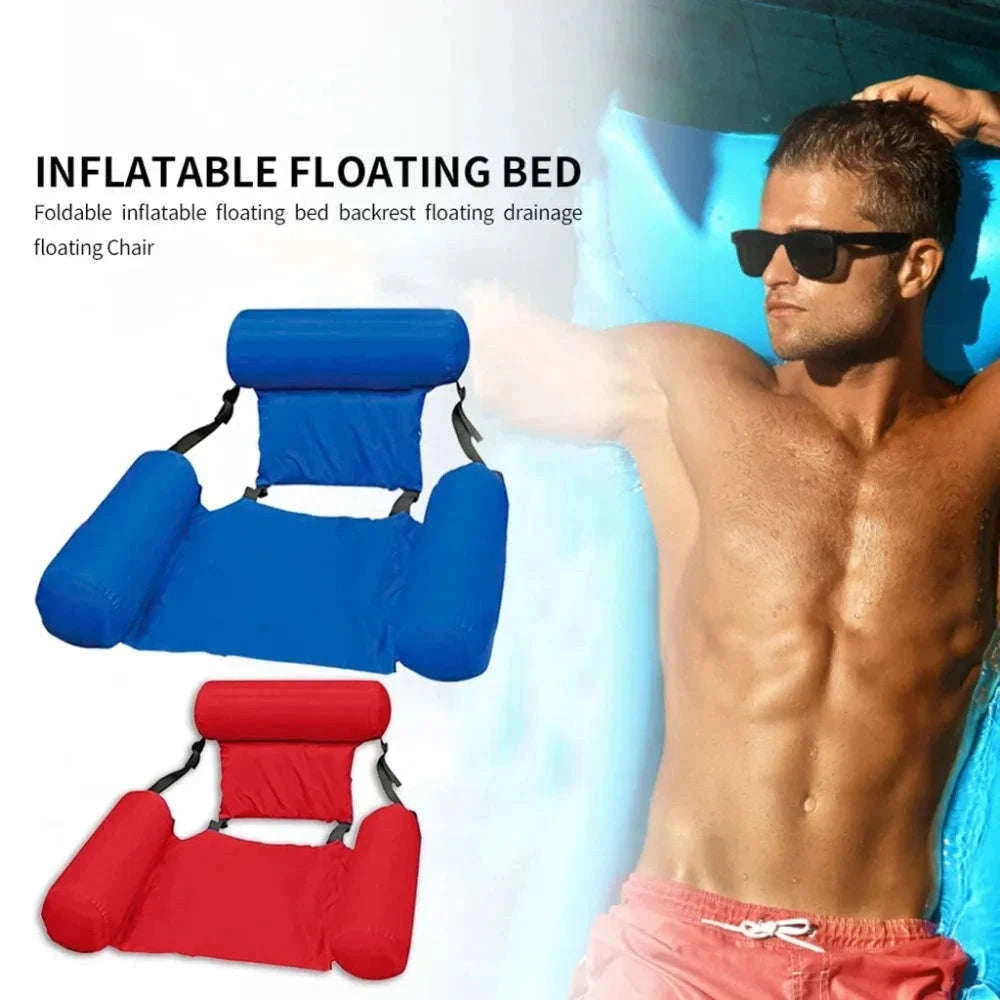 Inflatable Water Hammock Lounge Chair 100×120cm-Orange / China Mainland