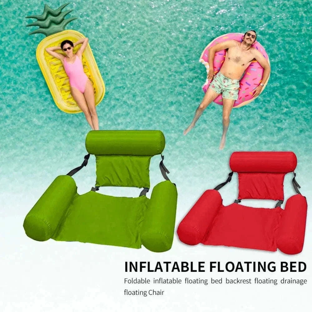 Inflatable Water Hammock Lounge Chair 100×120cm-Orange / China Mainland