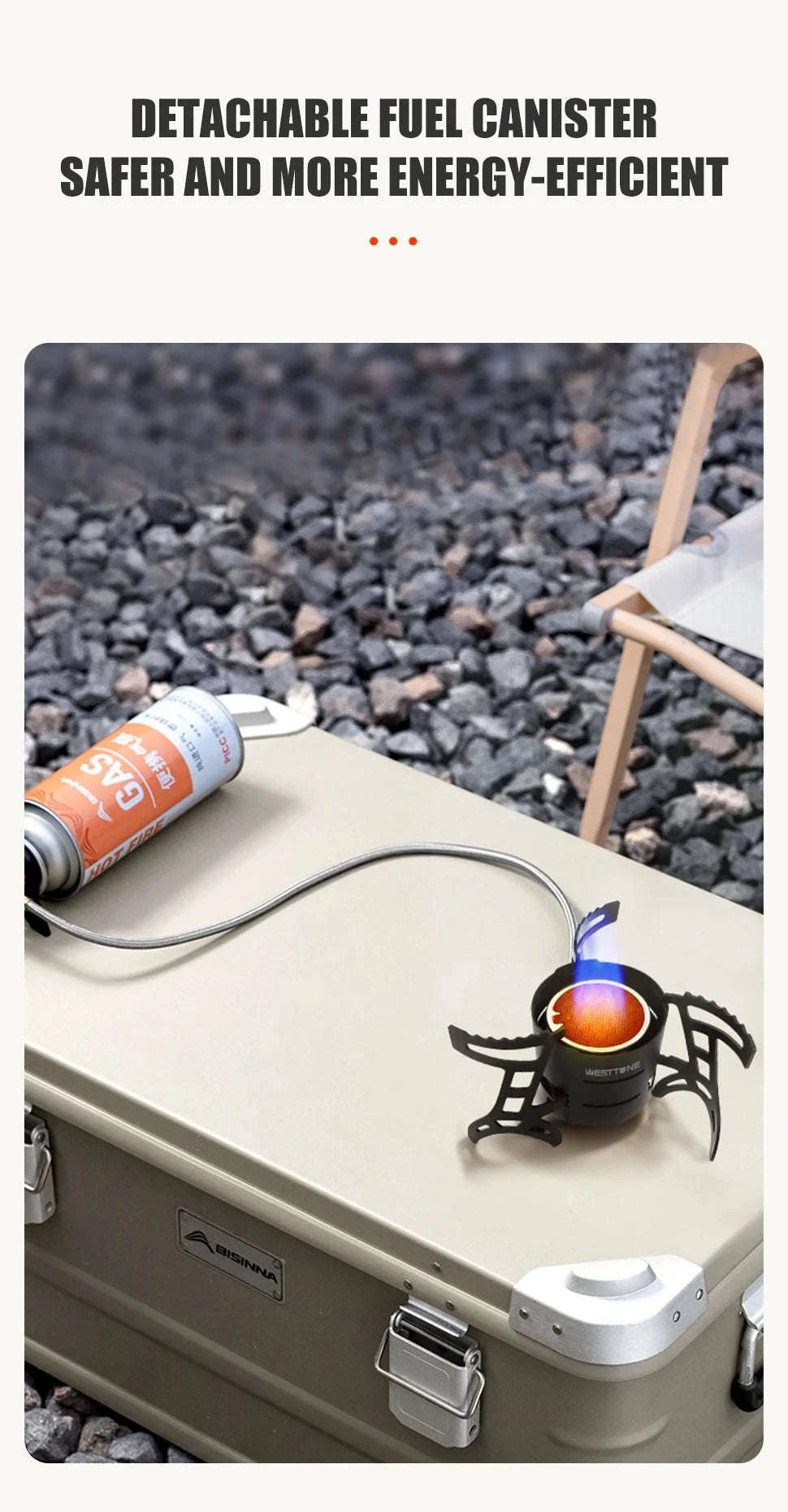 Infrared Camping Stove 2600W Windproof Gas Burner-Black