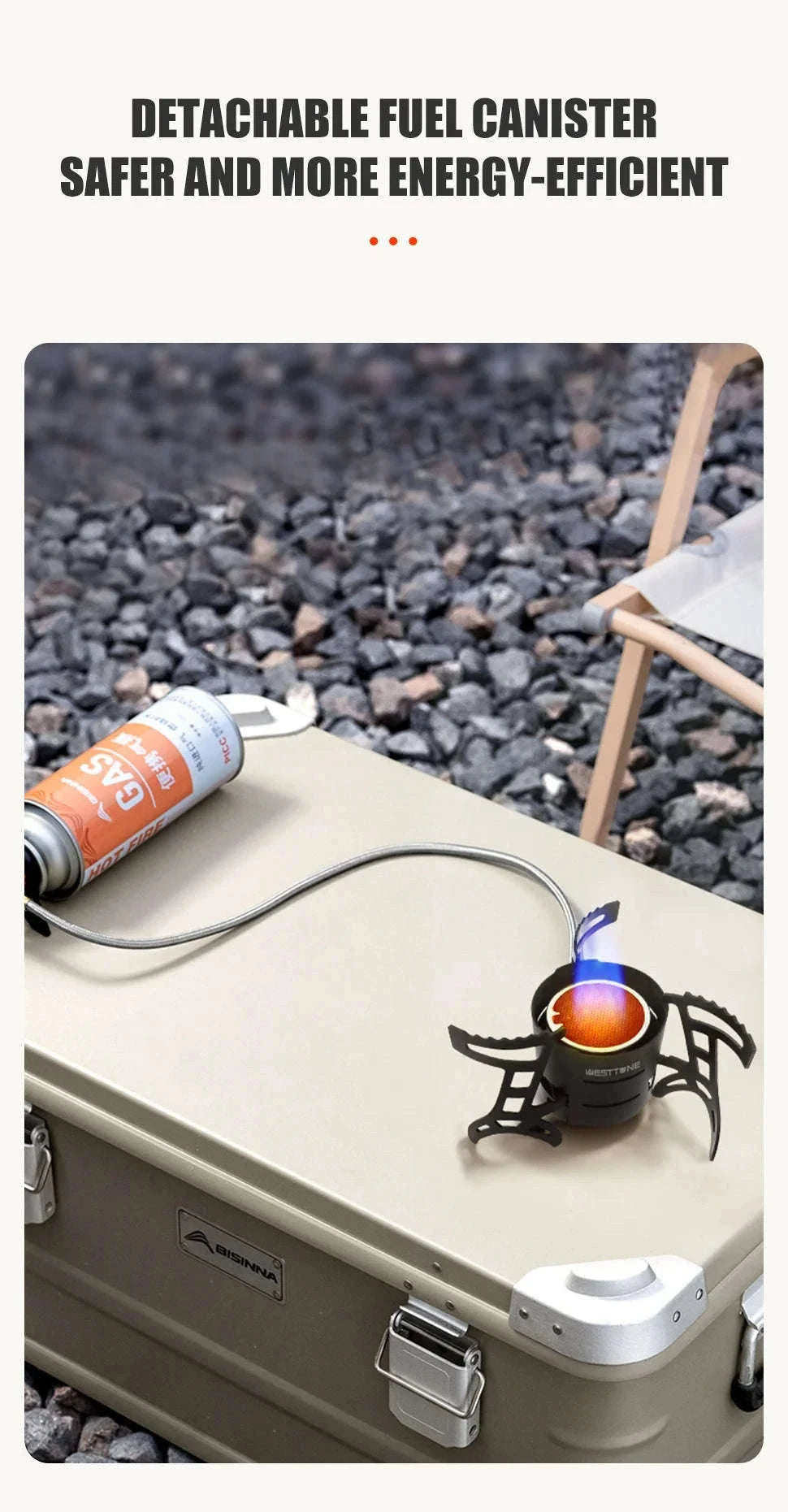 Infrared Camping Stove 2600W Windproof Gas Burner-Black
