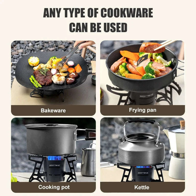 Infrared Camping Stove 2600W Windproof Gas Burner-Black