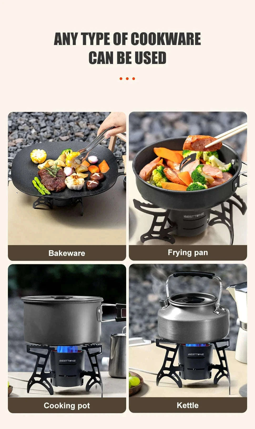 Infrared Camping Stove 2600W Windproof Gas Burner-Black