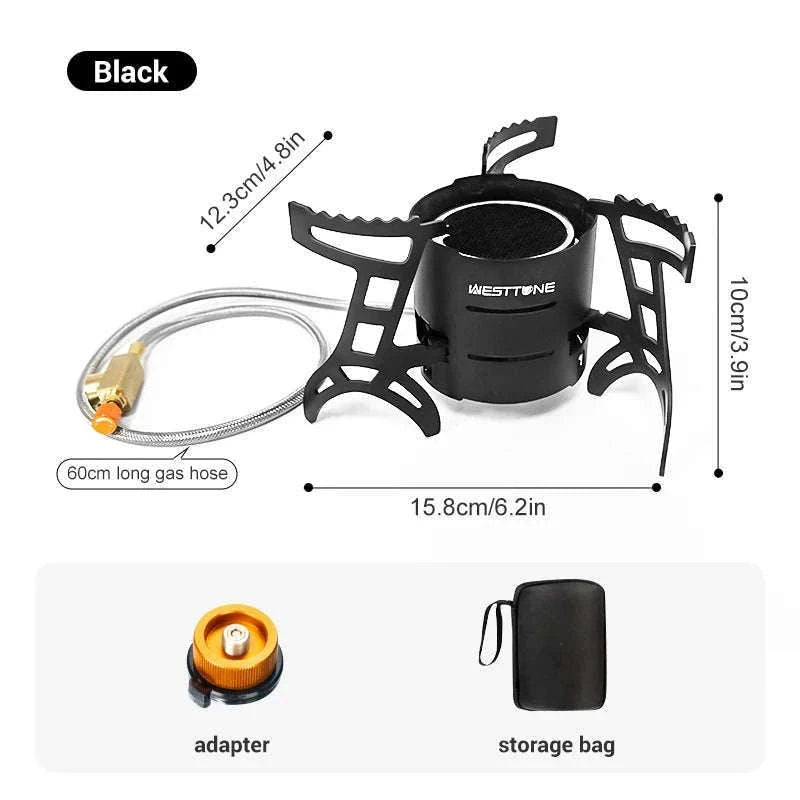 Infrared Camping Stove 2600W Windproof Gas Burner-Black
