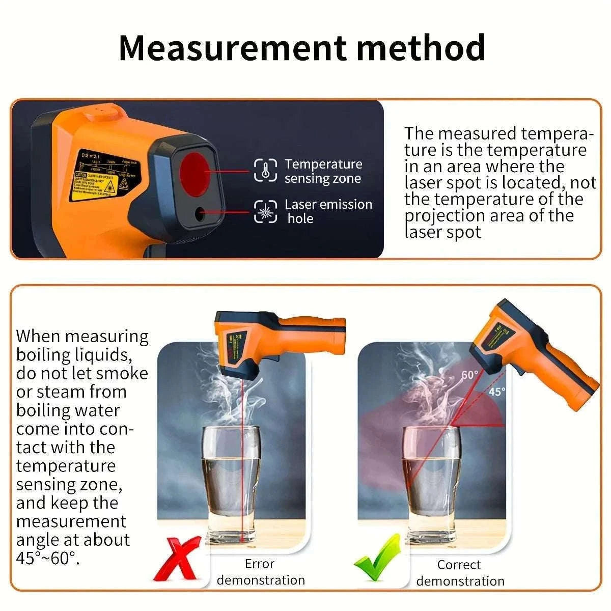 Infrared Laser Temperature Gun -50°C to 600°C Digital IR Thermometer-T600A