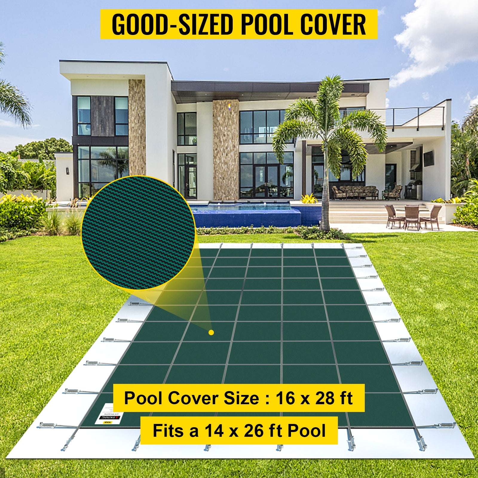 Inground Pool Safety Cover 16x28 ft Mesh Winter Protection-For 20x40ft Pool / france