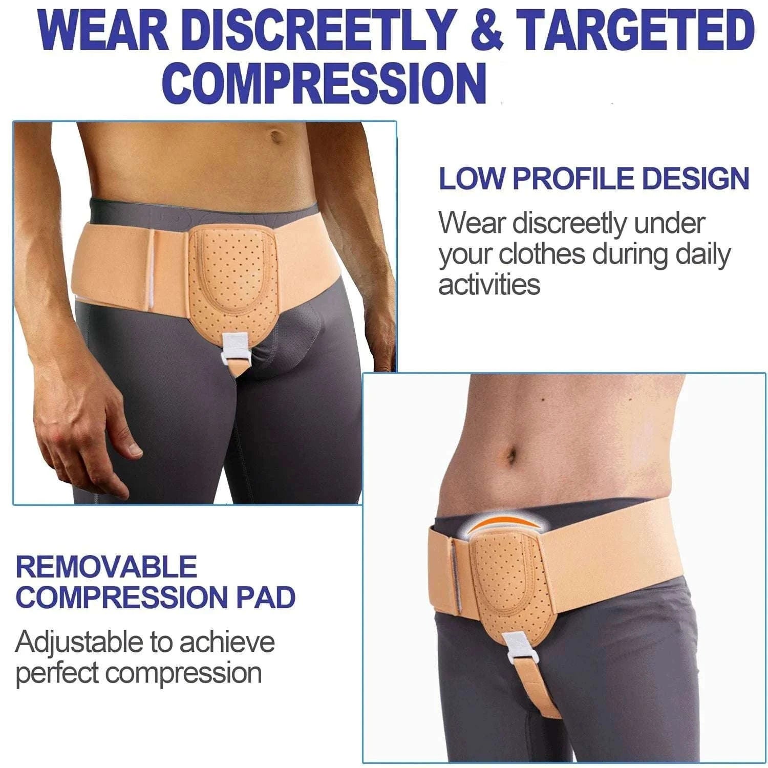 Inguinal Hernia Support Belt – Breathable Truss Strap for Daily Relief-GERMANY / khaki / ONE SIZE