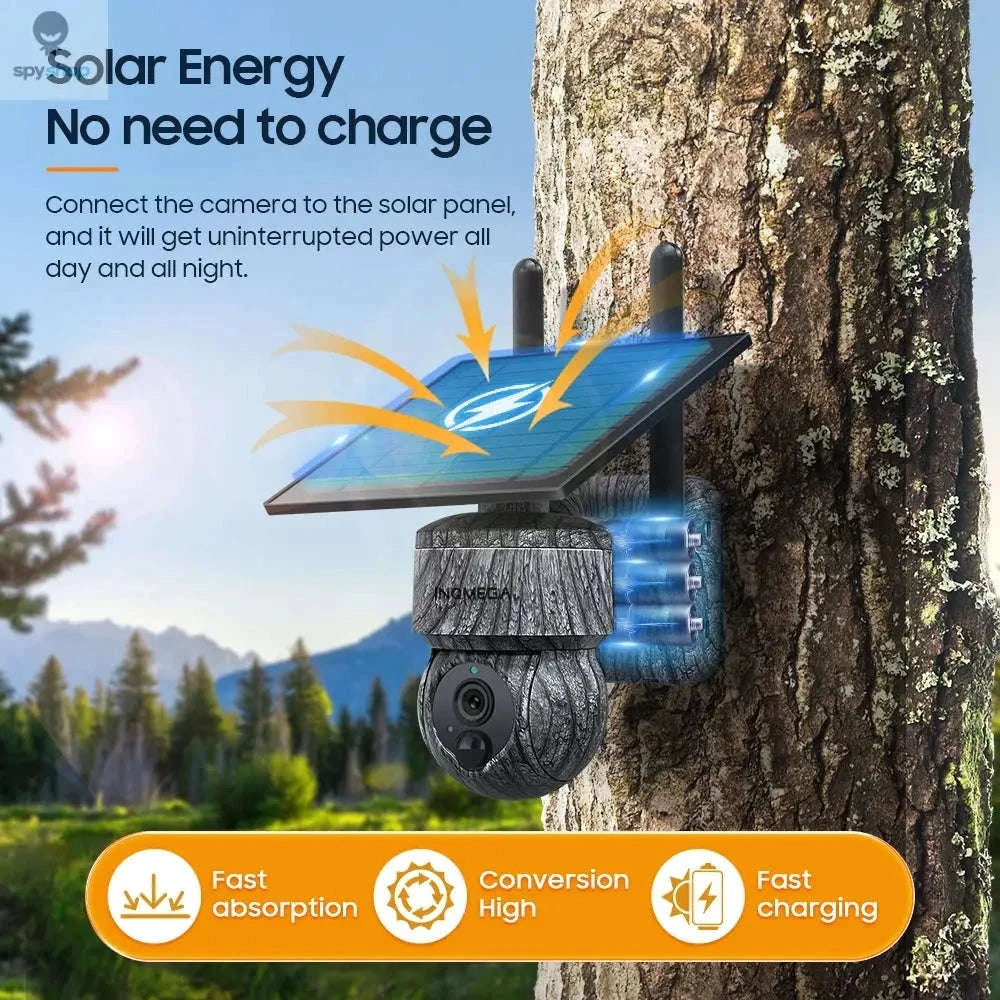 INQMEGA Solar PTZ Security Camera – 5MP Wireless, Night Vision, 4G/WiFi-5MP WIFI 128GB / Saudi Arabia