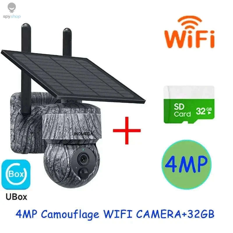 INQMEGA Solar PTZ Security Camera 5MP Wireless Night Vision-5MP WIFI 128GB / Saudi Arabia
