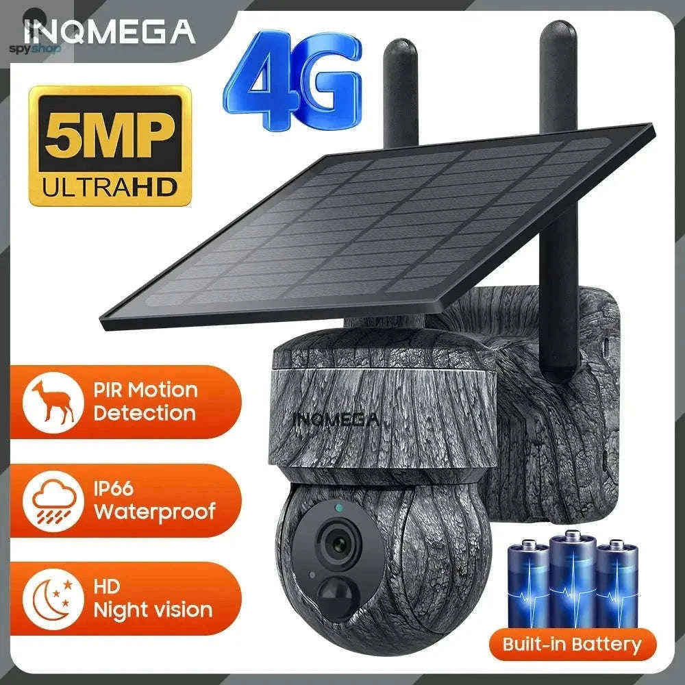 INQMEGA Solar PTZ Security Camera 5MP Wireless Night Vision-5MP WIFI 128GB / Saudi Arabia