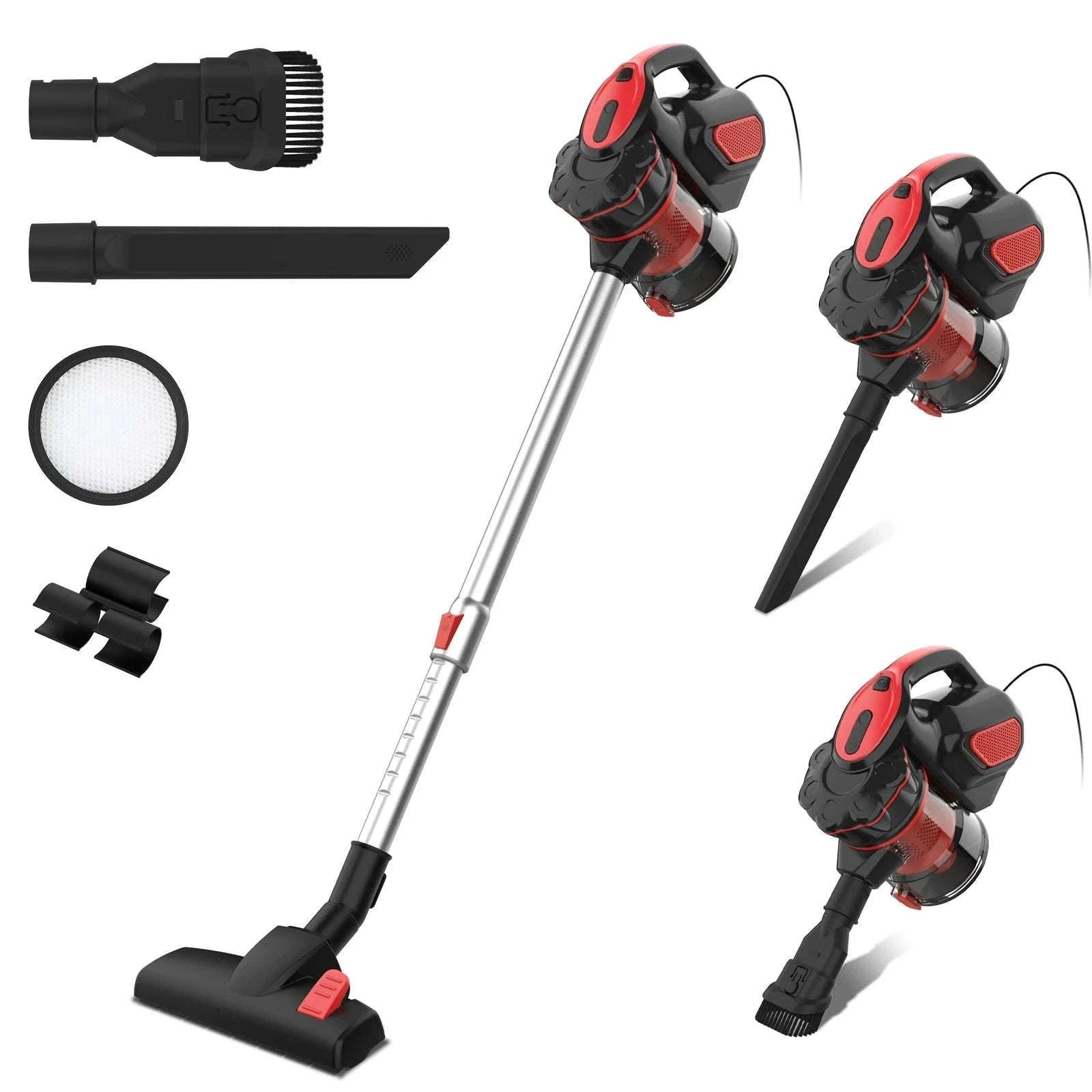 INSE I5 Corded Stick Vacuum 600W 18Kpa Lightweight 2-in-1 Cleaner-Red / EU / GERMANY