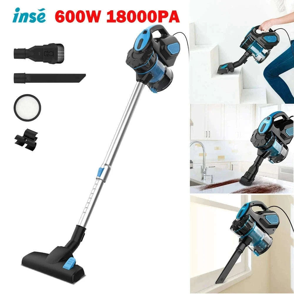 INSE I5 Corded Stick Vacuum 600W 18Kpa Lightweight 2-in-1 Cleaner-Red / EU / GERMANY