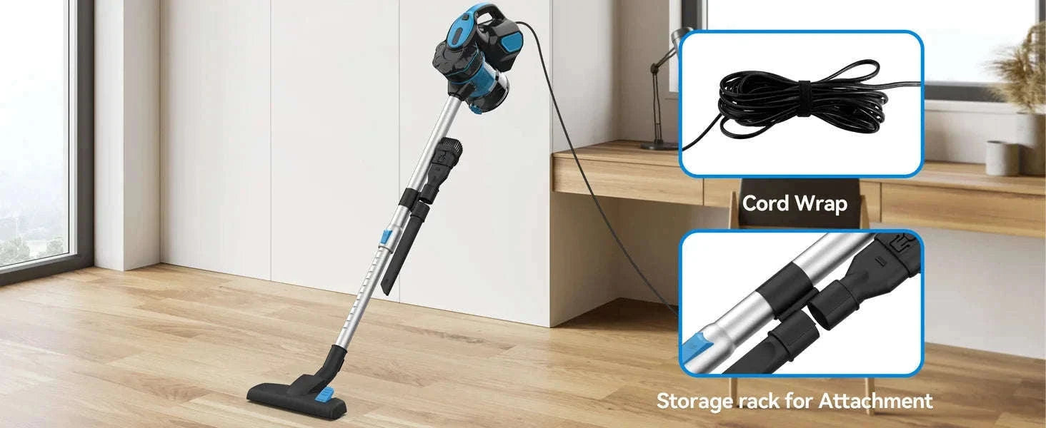 INSE I5 Corded Stick Vacuum 600W 18Kpa Lightweight 2-in-1 Cleaner-Red / EU / GERMANY