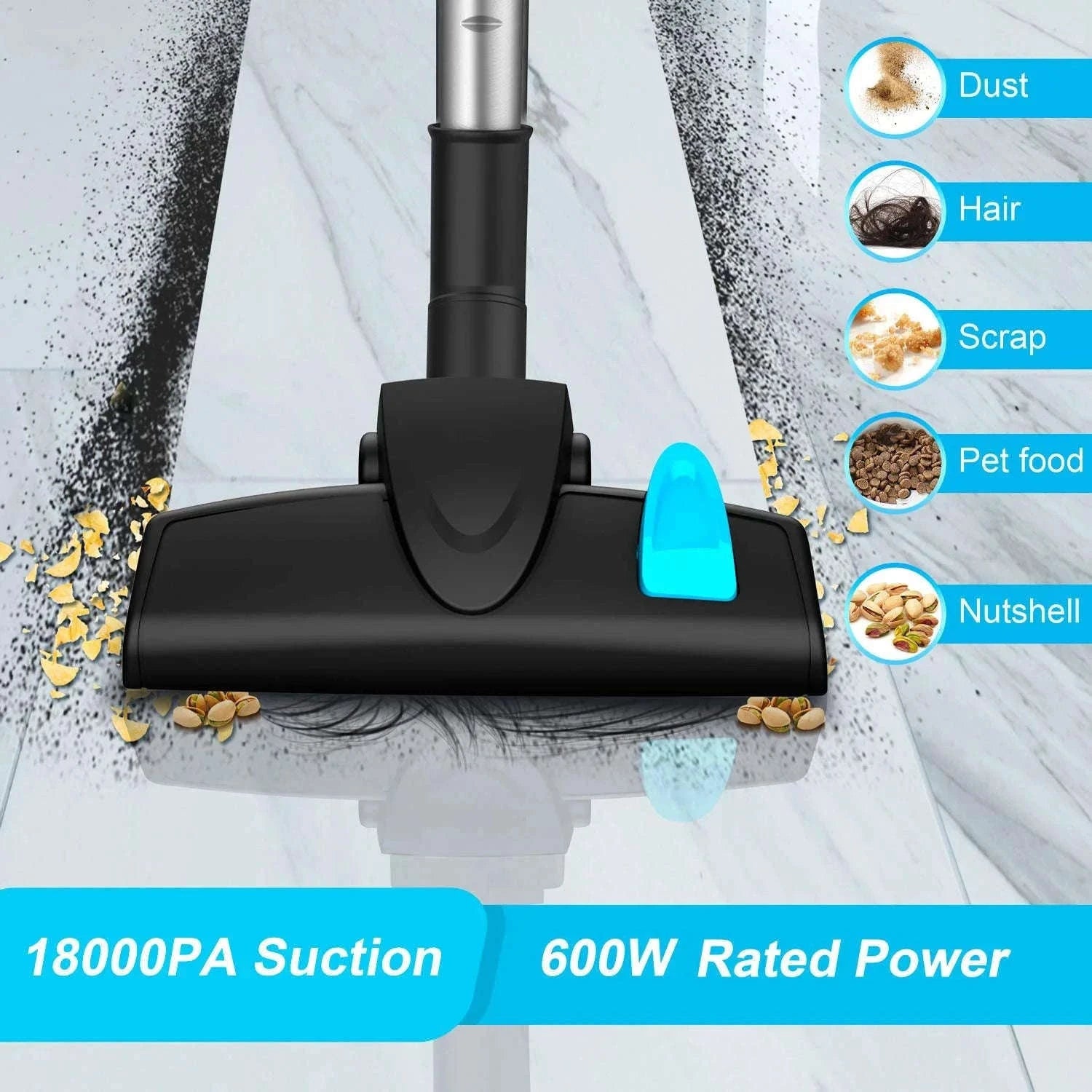 INSE I5 Corded Stick Vacuum 600W 18Kpa Lightweight 2-in-1 Cleaner-Red / EU / GERMANY