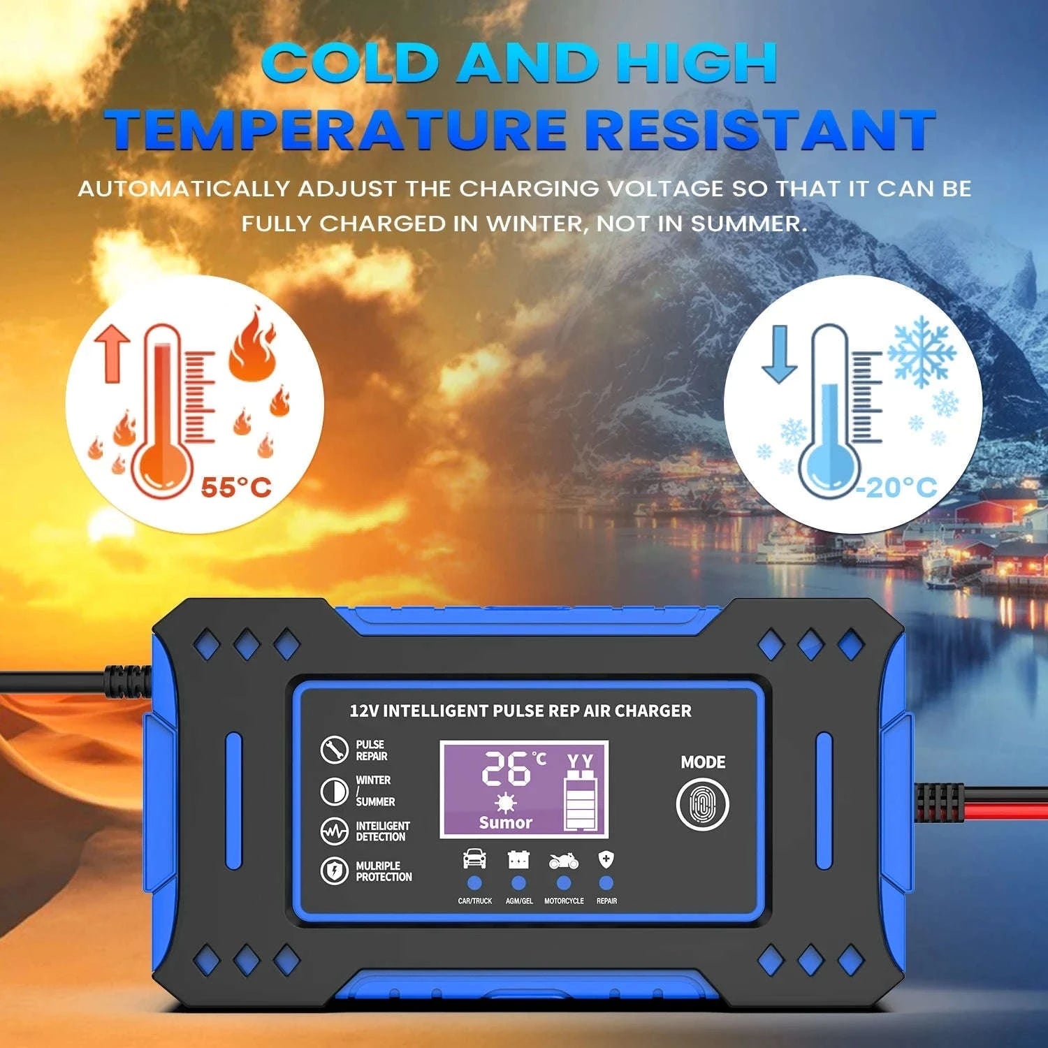 Intelligent Battery Charger 12V 6A for Car & Motorcycle-6A12V Charger