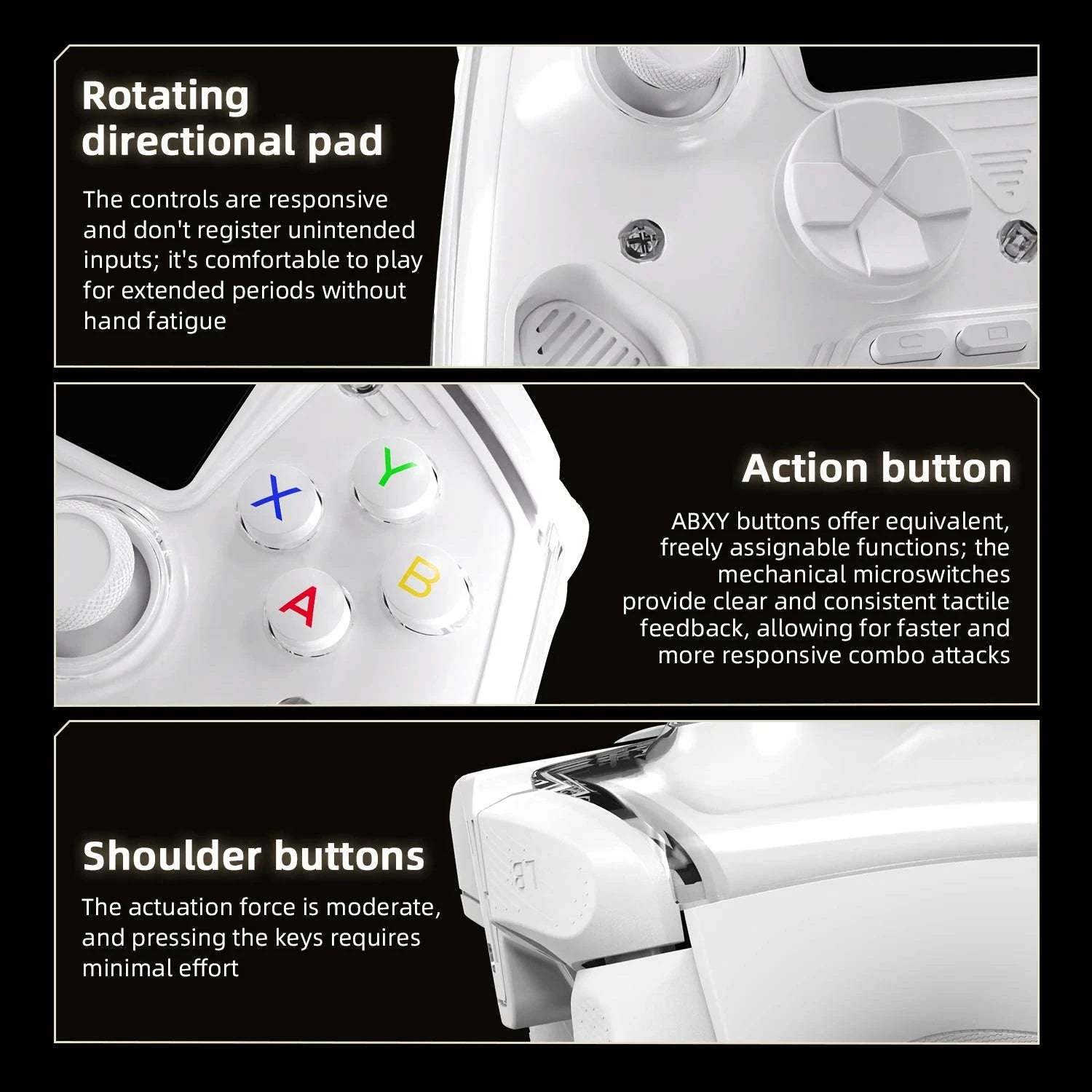 Interactive Screen Wireless Gaming Controller for PC, Steam, Linux, Android, Switch, iOS-Yellow / United States