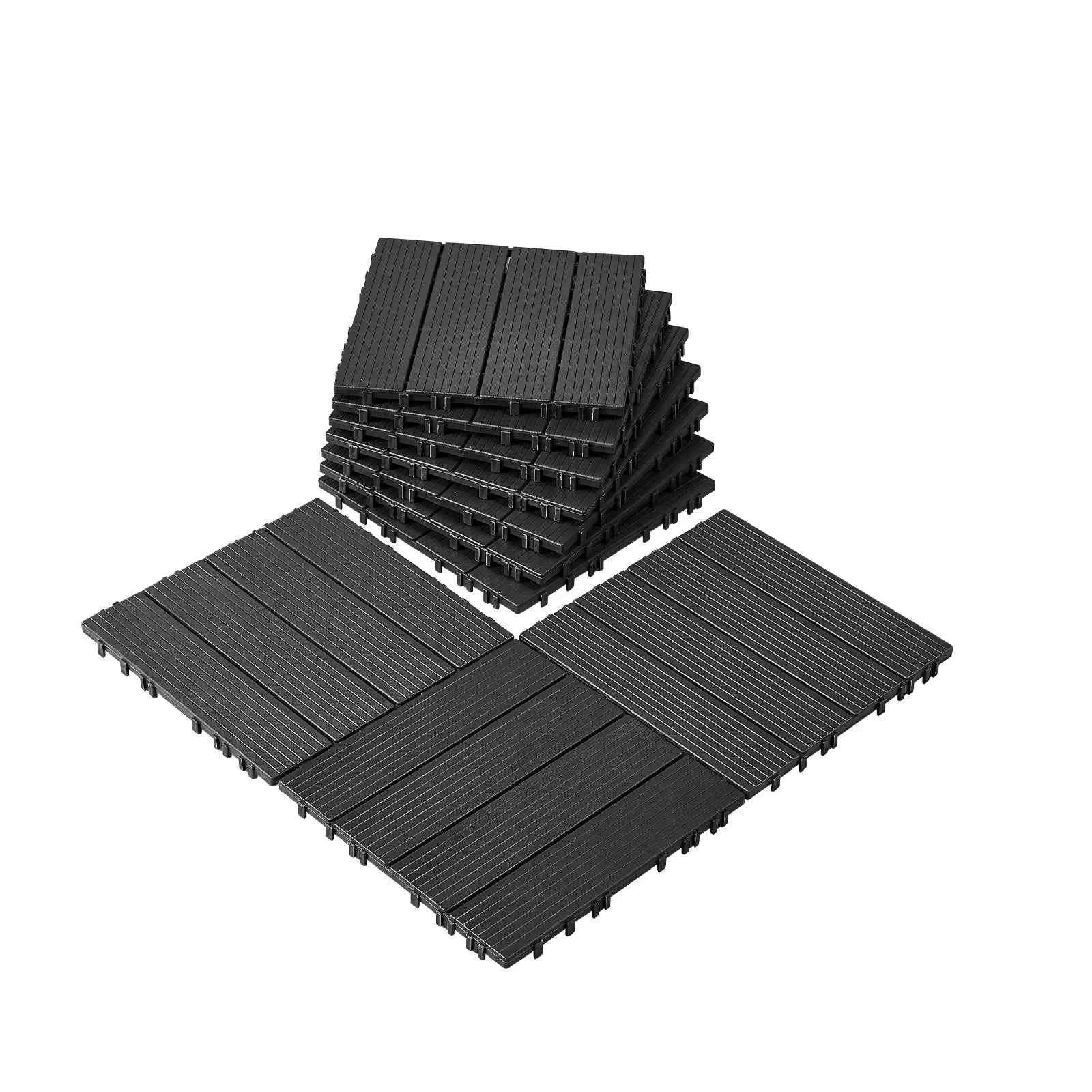 Interlocking Deck Tiles Waterproof Outdoor Flooring for Patio and Poolside-54pcs Dark Brown / United States